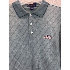 Byron Nelson Eleven Straight Mens XL‎ Green Diamond Pattern Polo Shirt Golf